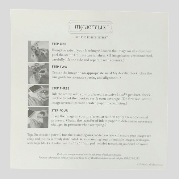 Close To My Heart My Acrylix Stamp Set Thoughtful Scripts B1191 Thank You Hello - Picture 4 of 4